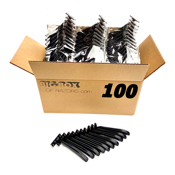 100 Low-Cost Black Disposable Razors