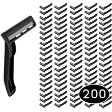  200 Low-Cost Black Disposable Razors
