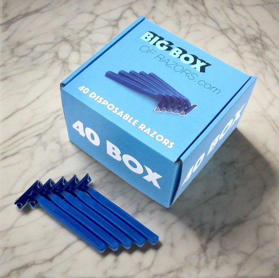 40 Premium Quality Blue Disposable Razors