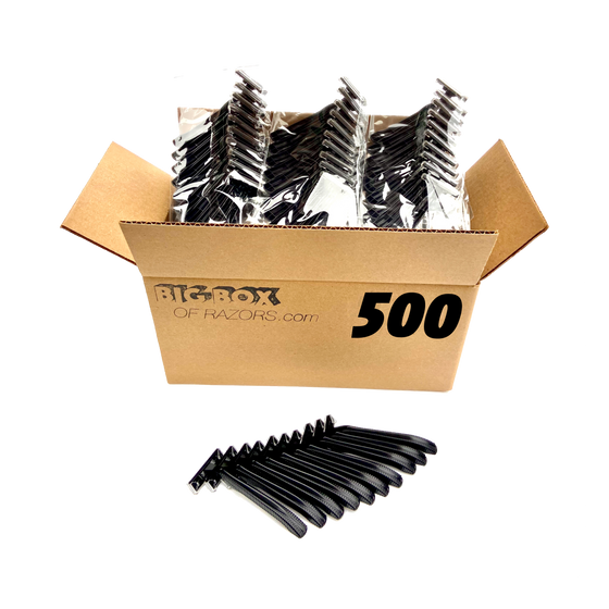 500 Low-Cost Black Disposable Razors