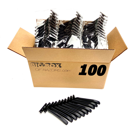 100 Low-Cost Black Disposable Razors