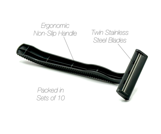 100 Low-Cost Black Disposable Razors