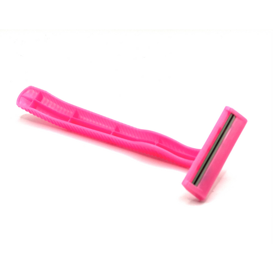 100 Low-Cost Combo Pink and Black Twin Blade Disposable Razors (No Lubrication Strip)