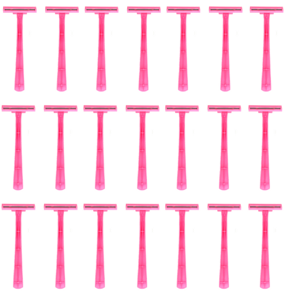 Pinapple Razors 1,000 Low-Cost Pink Twin Blade Disposable Razors (No Lubrication Strip ...