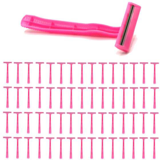 1,000 Low-Cost Pink Twin Blade Disposable Razors (No Lubrication Strip ...