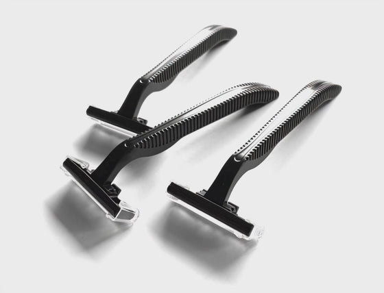 100 Low-Cost Black Disposable Razors