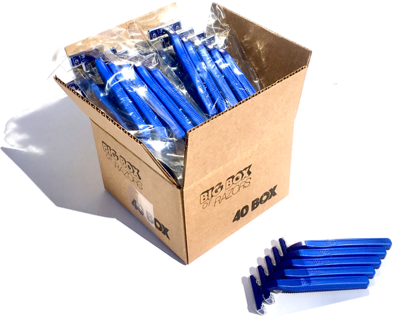 40 Premium Quality Blue Disposable Razors