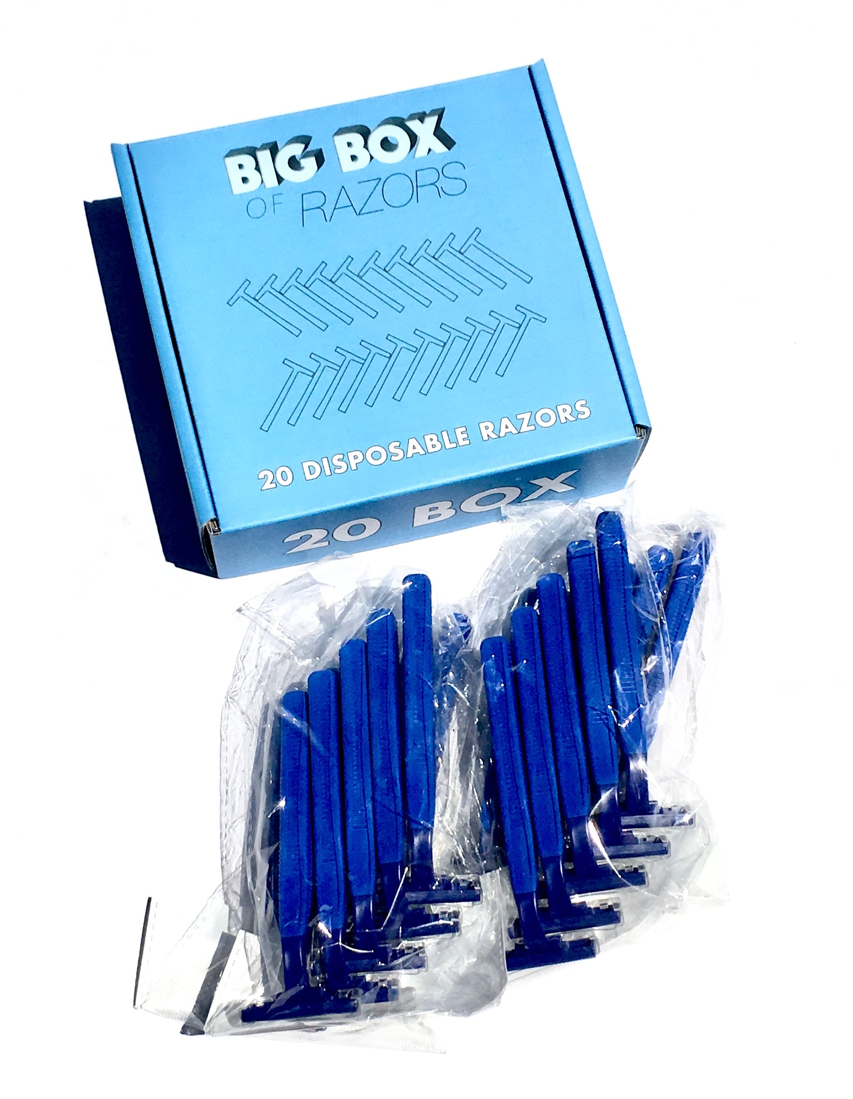 20 Box of Premium Blue Razors – Big Box of Razors