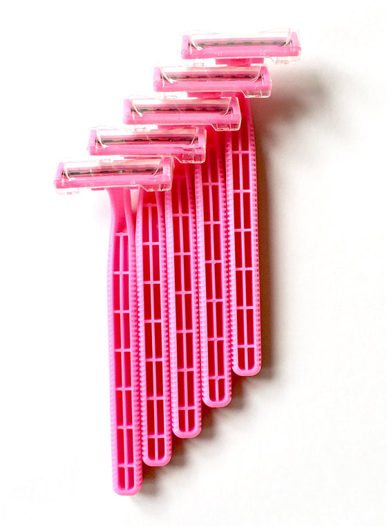 100 Box of Pink Razors - Big Box of Razors - High Quality Bulk Disposable Razor Blades