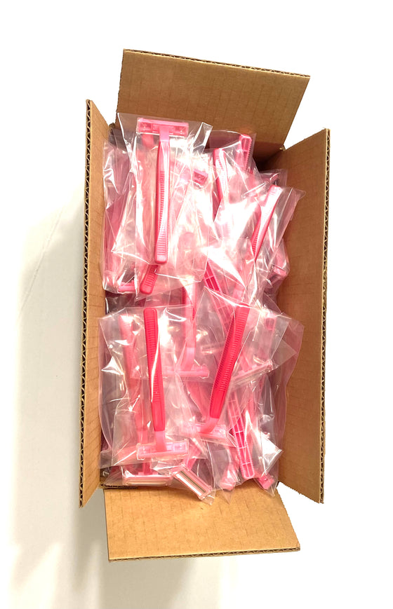 Pink Disposable Razors - Individually Packed