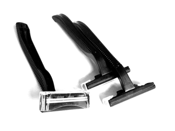 100 Low-Cost Black Disposable Razors