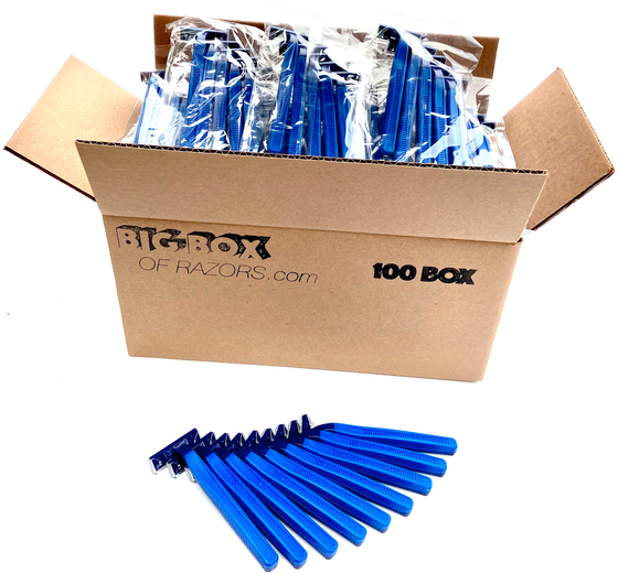 100 Premium Quality Blue Disposable Razors